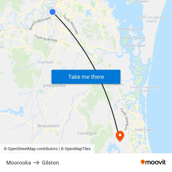 Moorooka to Gilston map