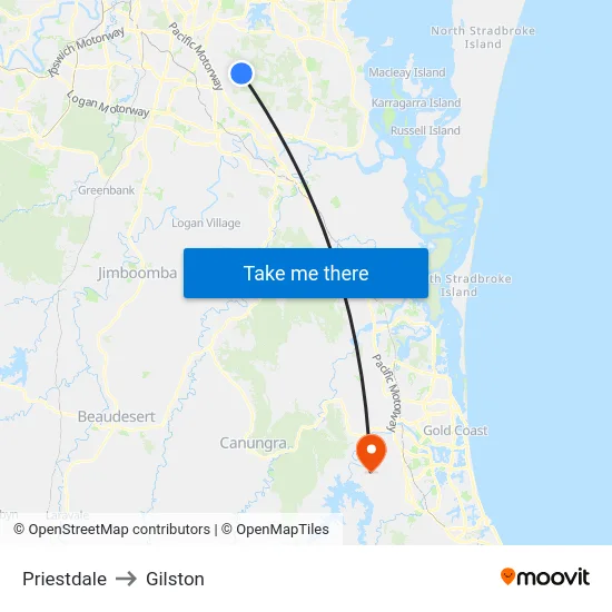 Priestdale to Gilston map