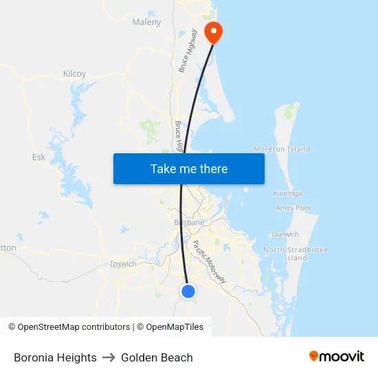 Boronia Heights to Golden Beach map
