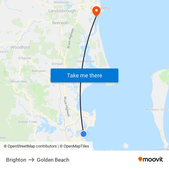 Brighton to Golden Beach map