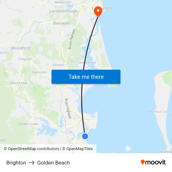 Brighton to Golden Beach map