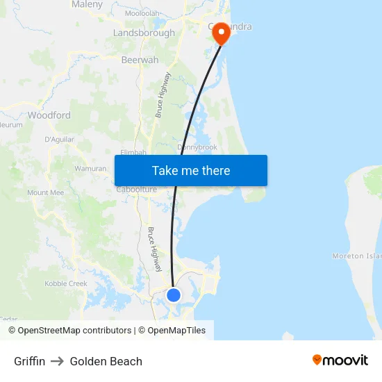 Griffin to Golden Beach map