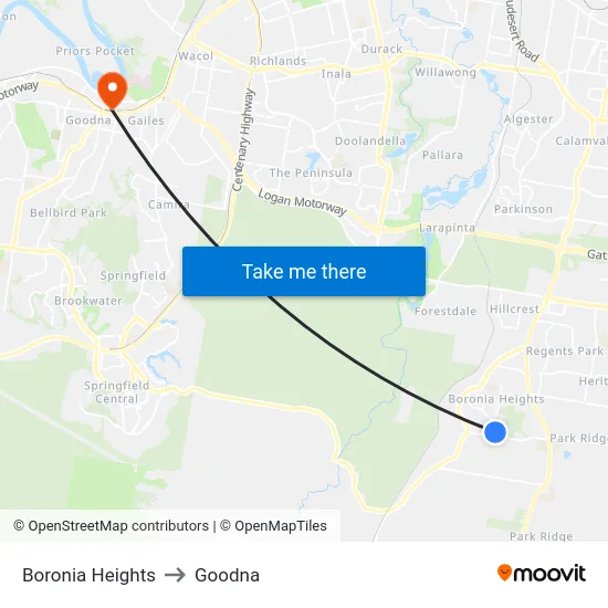 Boronia Heights to Goodna map