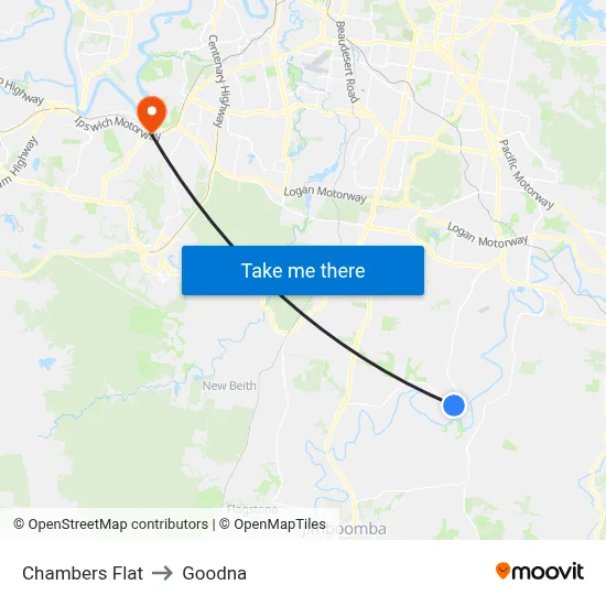 Chambers Flat to Goodna map