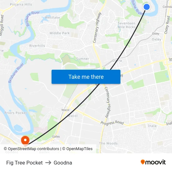 Fig Tree Pocket to Goodna map