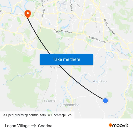 Logan Village to Goodna map