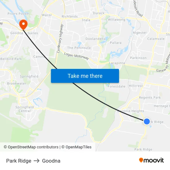 Park Ridge to Goodna map