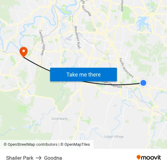 Shailer Park to Goodna map