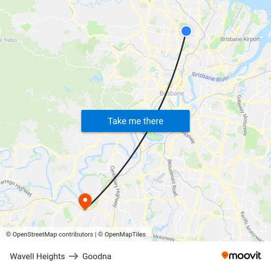 Wavell Heights to Goodna map