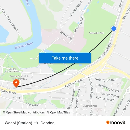 Wacol (Station) to Goodna map