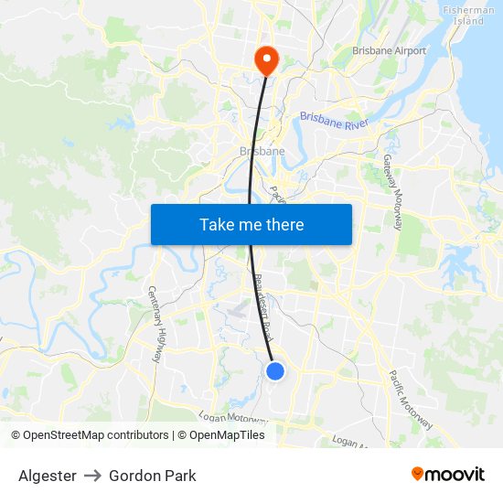 Algester to Gordon Park map