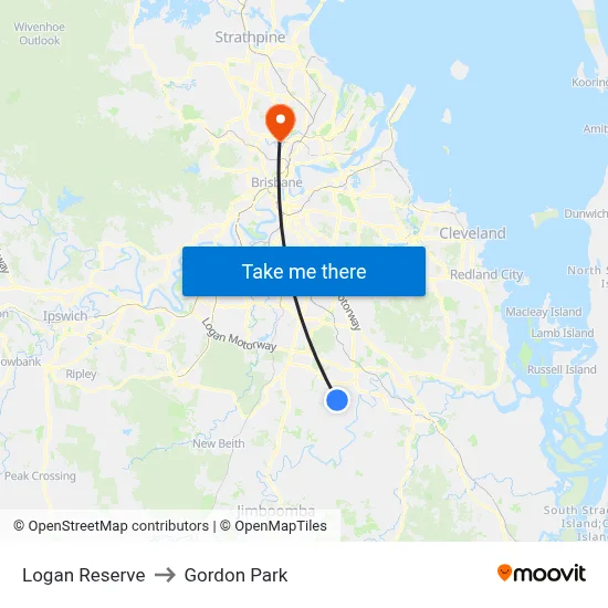 Logan Reserve to Gordon Park map