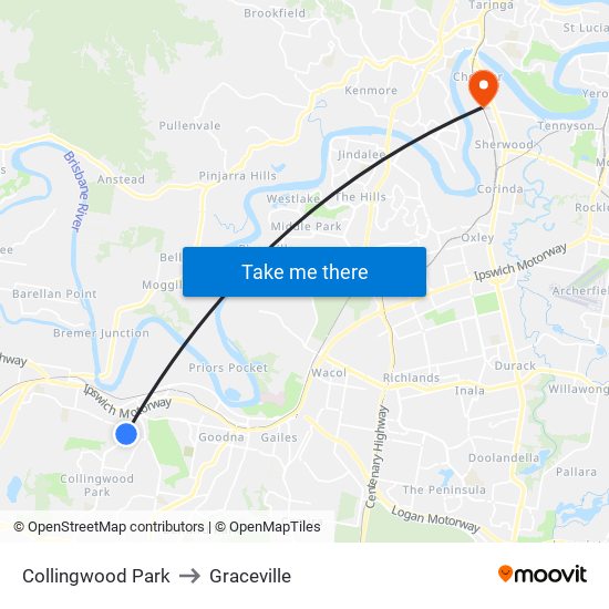 Collingwood Park to Graceville map