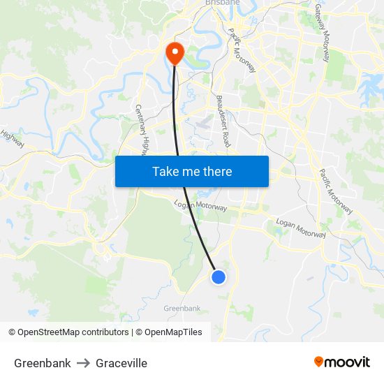 Greenbank to Graceville map