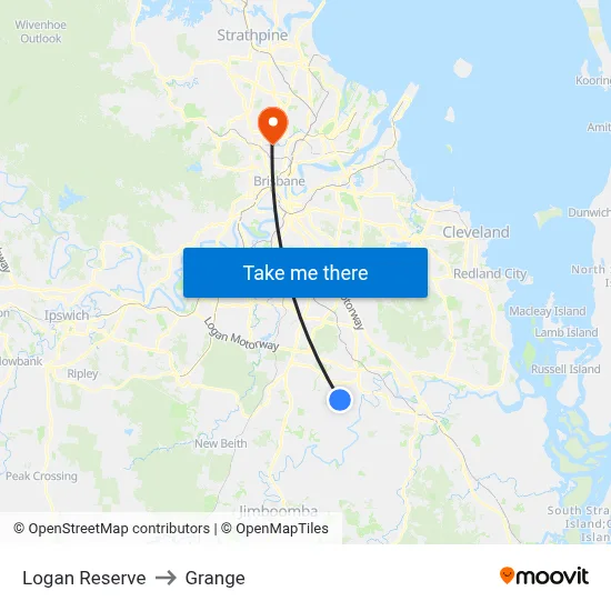 Logan Reserve to Grange map