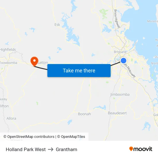 Holland Park West to Grantham map