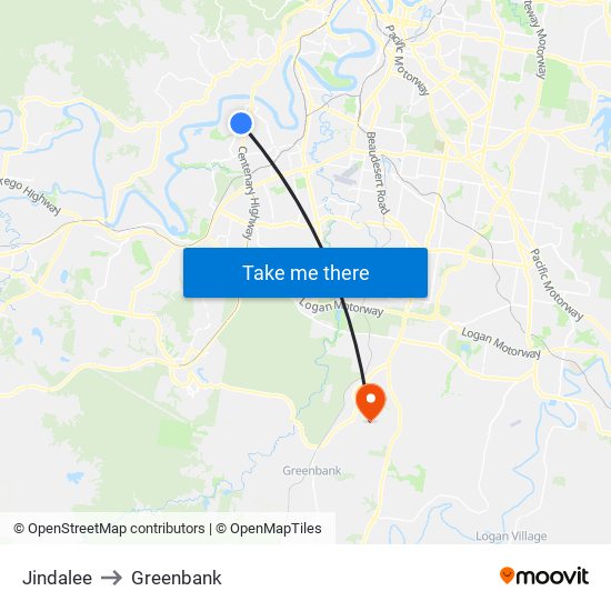 Jindalee to Greenbank map