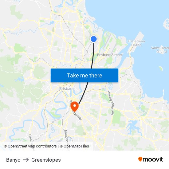 Banyo to Greenslopes map