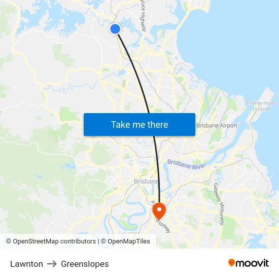 Lawnton to Greenslopes map