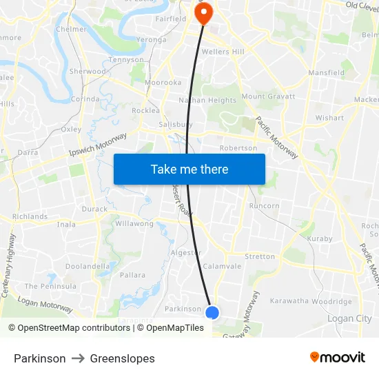Parkinson to Greenslopes map