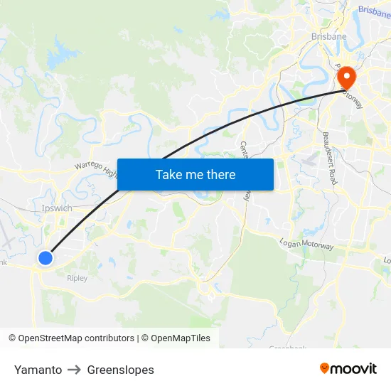 Yamanto to Greenslopes map