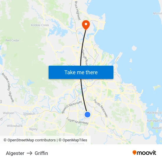 Algester to Griffin map