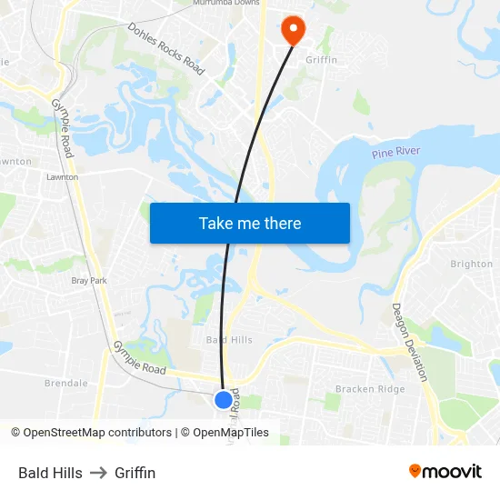 Bald Hills to Griffin map