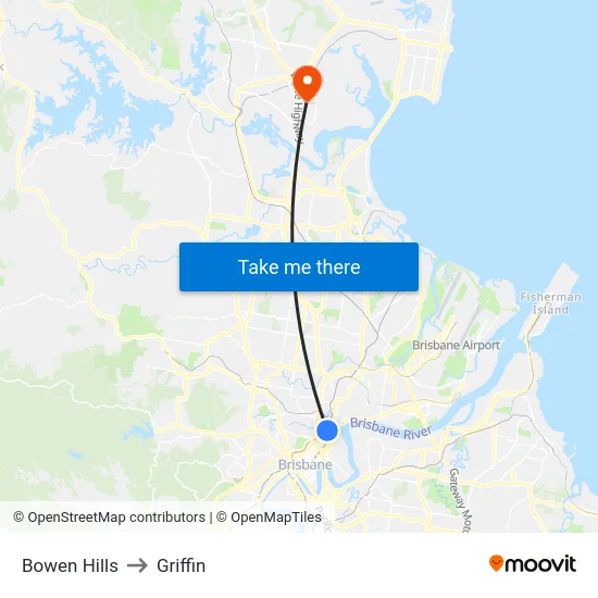 Bowen Hills to Griffin map