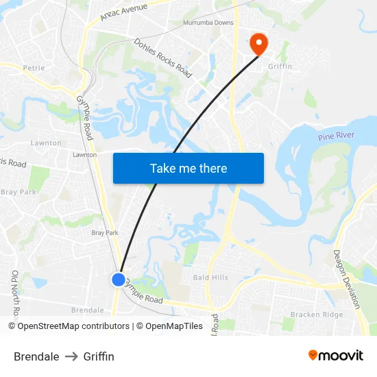 Brendale to Griffin map