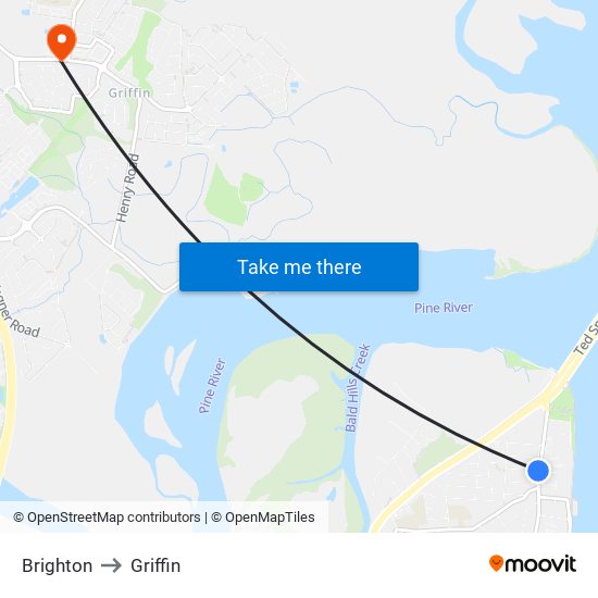 Brighton to Griffin map