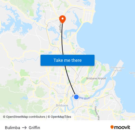 Bulimba to Griffin map