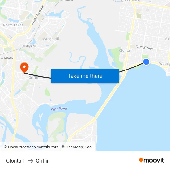 Clontarf to Griffin map