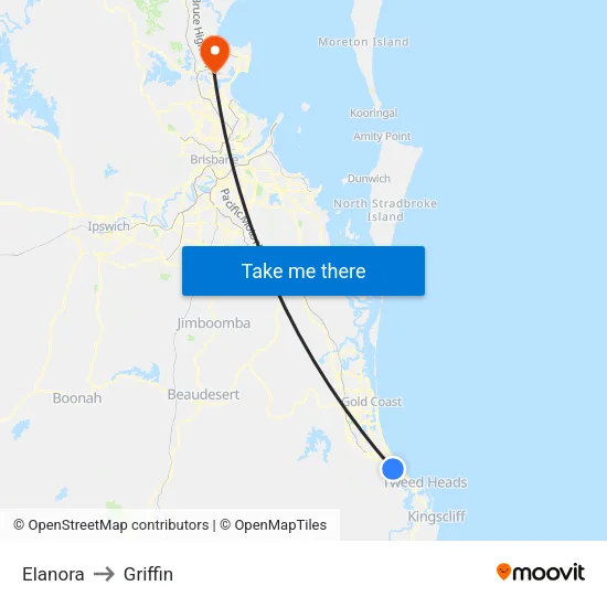 Elanora to Griffin map