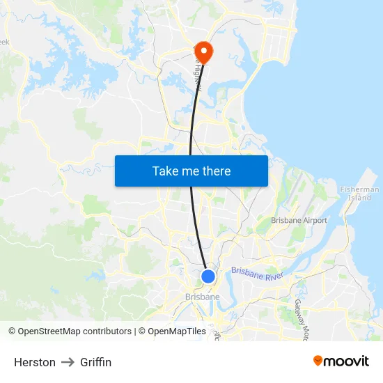 Herston to Griffin map