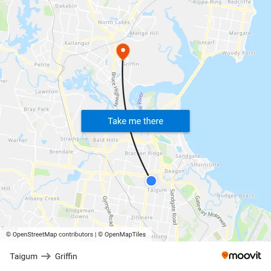 Taigum to Griffin map