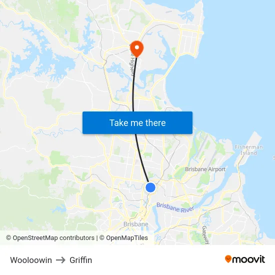 Wooloowin to Griffin map