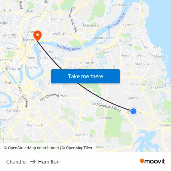 Chandler to Hamilton map