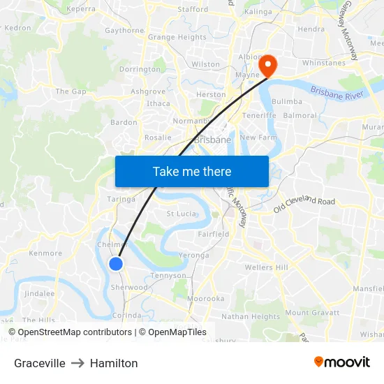 Graceville to Hamilton map