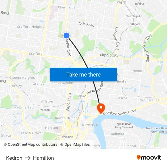 Kedron to Hamilton map
