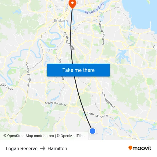 Logan Reserve to Hamilton map