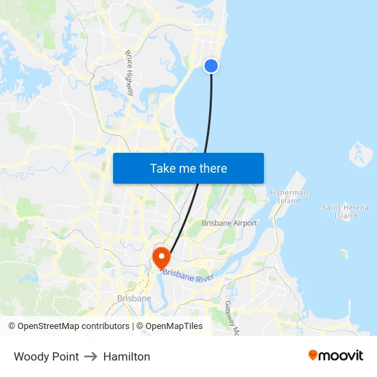 Woody Point to Hamilton map