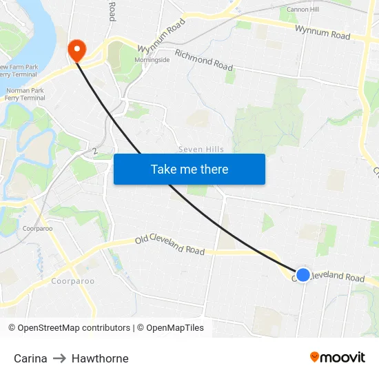 Carina to Hawthorne map