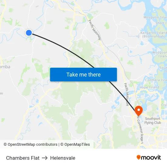 Chambers Flat to Helensvale map