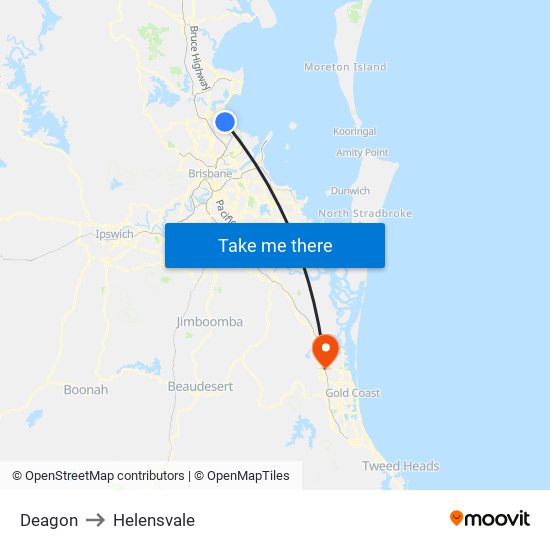 Deagon to Helensvale map