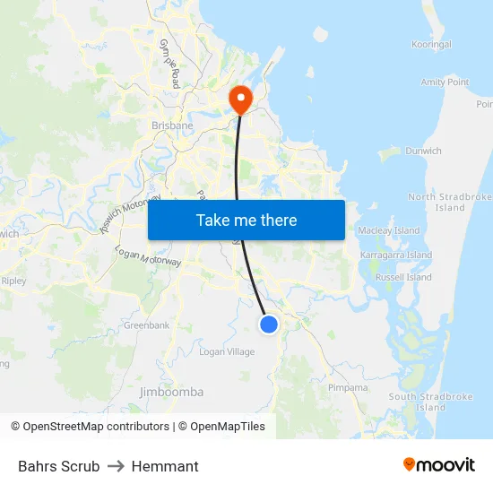 Bahrs Scrub to Hemmant map