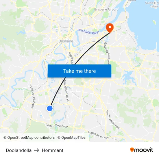 Doolandella to Hemmant map