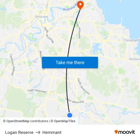 Logan Reserve to Hemmant map