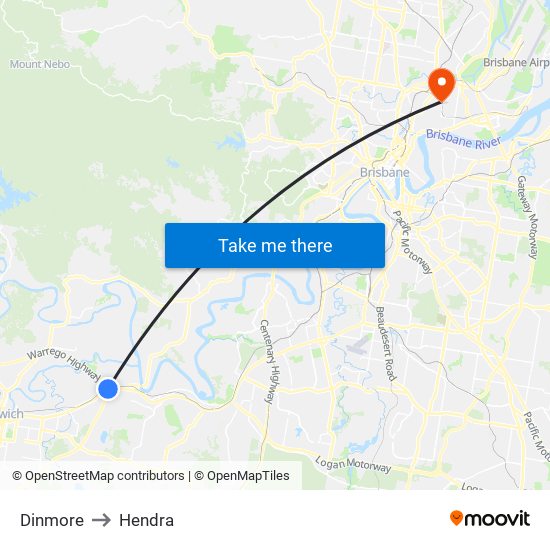 Dinmore to Hendra map