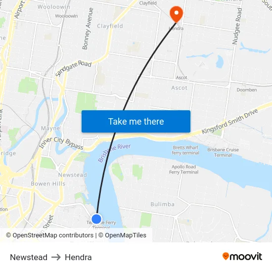 Newstead to Hendra map