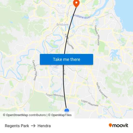 Regents Park to Hendra map